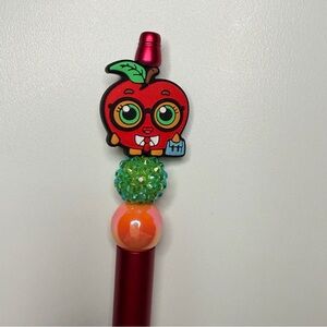 Handmade Apple Beadable Pen + Mystery Stickers